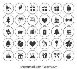 Holiday icons set