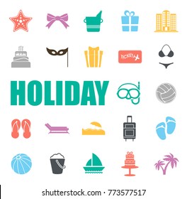 Holiday icons set