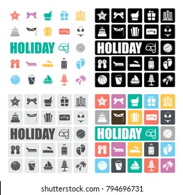 Holiday icons set