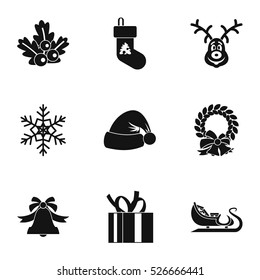 Holiday icons set. Simple illustration of 9 holiday vector icons for web