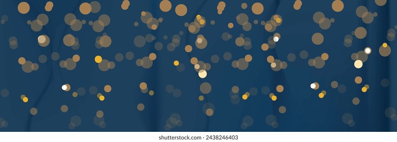 holiday illumination and decoration concept - christmas garland bokeh lights over dark blue background. vector