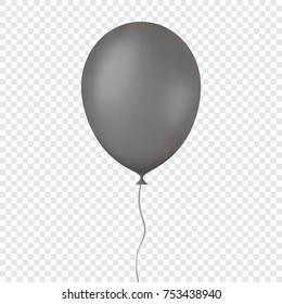 Holiday illustration of flying black balloon. Isolated on white Background. Vector Illustration