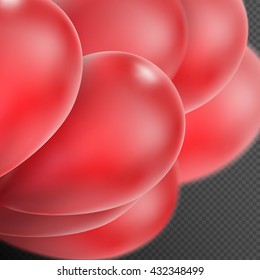 Holiday illustration of flying realistic glossy balloons, isolated on transparent background. EPS 10 vector file included