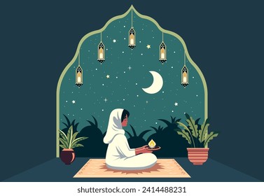 holiday illustration  Ramadan  postcard  , festive illustration