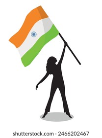 Día de la Independencia de India en Festiva. Ilustración vectorial. Anuncio con bandera de la India y mapa