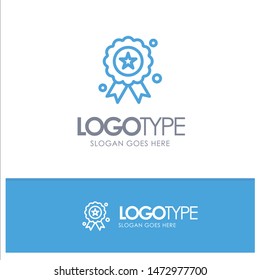 Holiday, Independence, Independence Day, Medal Blue Outline Logo Place for Tagline