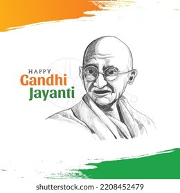 Holiday, India, Mahatma Gandhi's birthday, October 2, illustration of mahatma gandhi, international day of non violence, banner, post, brochure, Happy Gandhi Jayanti, social media content, template.