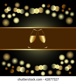 Holiday invitation or Menu design on glittering light background