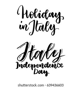 Holiday in Italy. Italy independence day. Beautiful and unusual design. The inscription is cut out on a white background