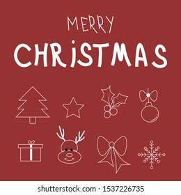 Holiday items. Great for composing a postcard or for a pattern of wrapping paper. Made in vector.