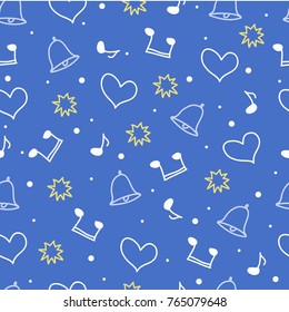 Holiday items on blue background