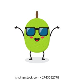 holiday jackfruit cute character mascot vector design