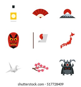 Holiday in Japan icons set. Flat illustration of 9 holiday in Japan vector icons for web