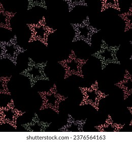 Holiday joyful pattern with multicolored grey and blue vector stars on white background.  seamless pattern with colorful stars