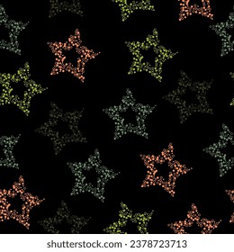 Holiday joyful pattern with multicolored grey and blue vector stars on white background.   Repeat wallpaper nursery. Vector illustration.