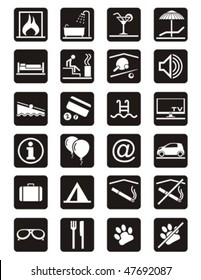 Holiday leisure. Service icons set.