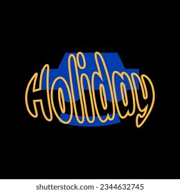 holiday lettering vector design with car icon and vintage colors for brand t-shirt design suitable for clothing business