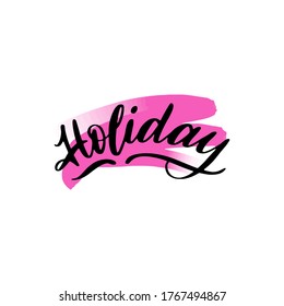 Holiday lettering wrote by brush. Holiday calligraphy.