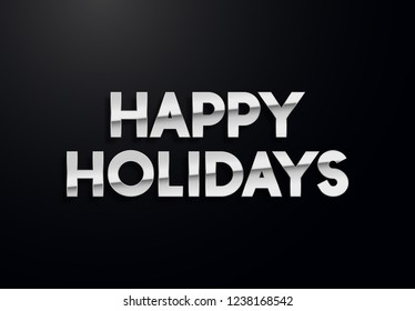Holiday letters with silver effects. High quality vector illustration