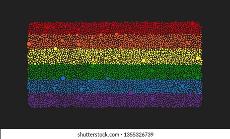 Holiday lgbt shape rectangle with dots, points for card poster, banner, backdrop. Element heart for design love, romance, dating, relationship. Flag lgbt for celebration. Rectangle peace pride gay.