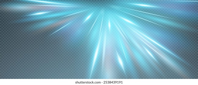Holiday light effect, Christmas light of joy. Background for banner, poster, business card or advertising. Motion effect, fast speed lines png.
