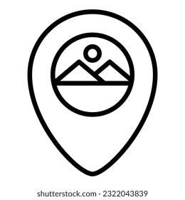 holiday location icon on transparent background