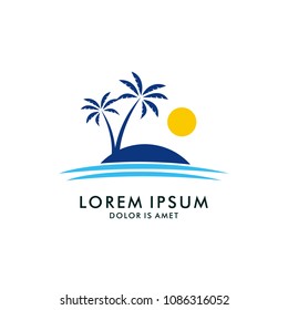 Holiday Logo Design Template. Beach Logo Design Template. Summer Logo design Template. Logo Design Template