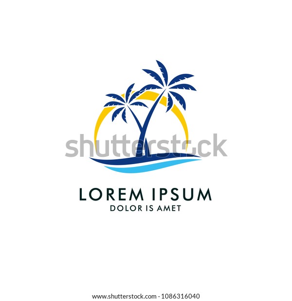 Holiday Logo Design Template Beach Logo Stock Vector (Royalty Free ...