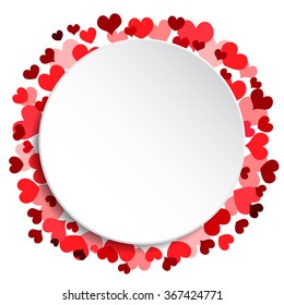 
Holiday love background, card, poster, banner, backdrop. Element circle heart for design love, romance, relationship. Vector hearts for celebration wedding concept. Symbol heart romantic. Valentines.