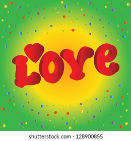 Holiday of love in confetti, vector illustrator