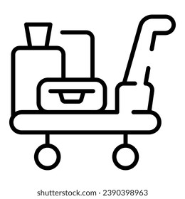 Holiday luggage trolley icon outline vector. Hotel suitcase. Carry bag