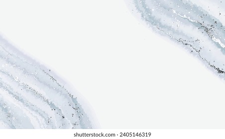 Holiday marble crystal border with silver texture and glitter splatter.
