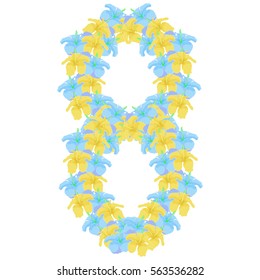 holiday March 8, Women's hibiscus a  flowers. vector illustration