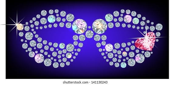 Holiday mask,  made with shiny diamonds