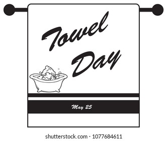 Holiday in May - Towel Day. Vector illustration.