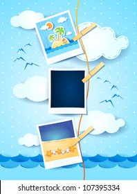 Holiday Memories With Photo Frame, Vector