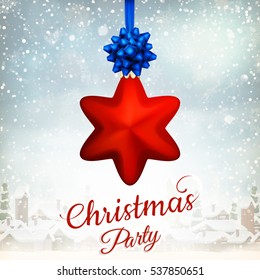 Holiday Merry Christmas party layout poster template. Christmas Design for your holiday invitation. EPS 10 vector file included
