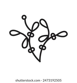 Holiday Mistletoe Icon Perfect for Christmas and Festive Designs