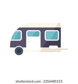 Holiday motorhome icon flat vector. Camper car. Travel home isolated