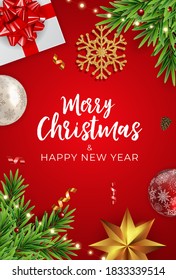 Holiday New Year and Merry Christmas Background. Vector Illustration EPS10