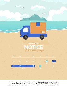 aviso de vacaciones para ilustración de vacaciones de verano