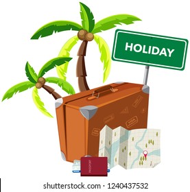 Holiday object on white background illustration