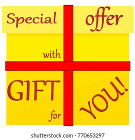 holiday offer and gift gift for you color logo sticker