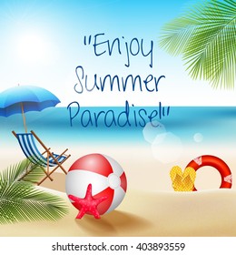 Holiday on beach summer.vector