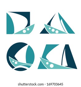 holiday on water, vector collection of travel labels and emblems