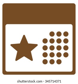 Holiday Organizer vector icon. Style is flat symbol, brown color, rounded angles, white background.