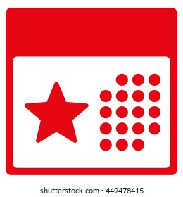 Holiday Organizer vector icon. Style is flat symbol, red color, rounded angles, white background.