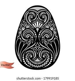 Holiday Ornate Easter Egg (Vector). Patterned Design