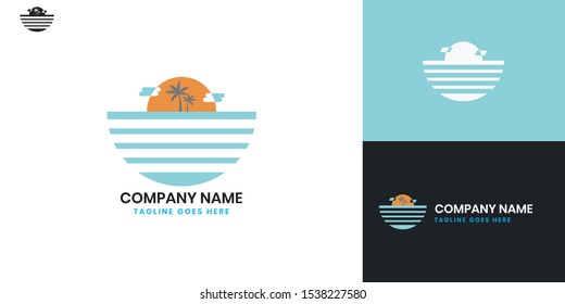 holiday, palm logo - All elements on this template are editable with vector software.