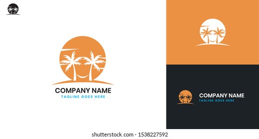 holiday, palm logo - All elements on this template are editable with vector software.